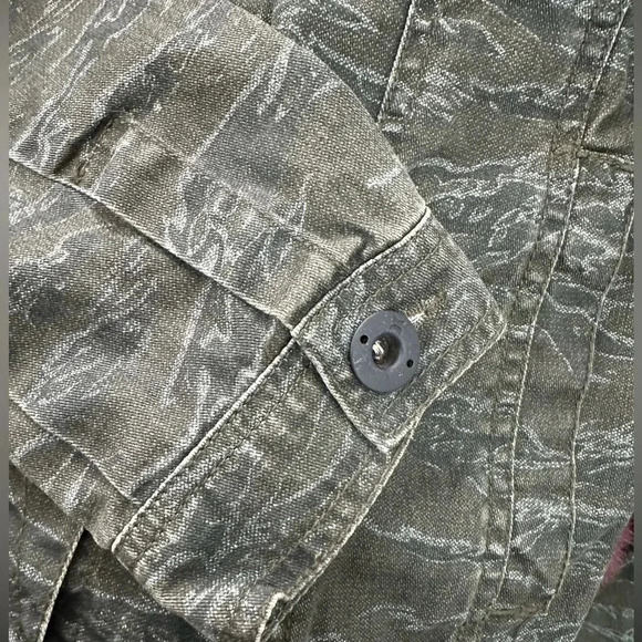 Hurley | Camouflage Camo Denim Printed Button Down Jacket Size S Small - Picture 9 of 10